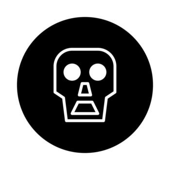 Minimalistic skull emblem icon design for digital platforms and graphical interfaces with outlined illustration vector