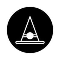Minimalist witch hat icon design for Halloween celebrations and magical themed designs great for art vector