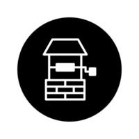 Minimalist well icon design featuring a water source symbol for a clean and modern aesthetic vector