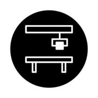 Minimalist illustration of a robotic arm picking up an object conveying automation and industry precision vector