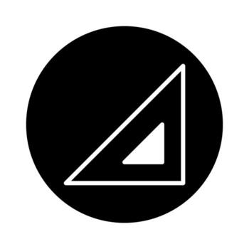 Minimalist triangle inside a black circle design representing geometry precision mathematics education and design creation process vector