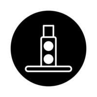 Minimalist traffic cone icon design offers a simple and clean representation of road safety element vector
