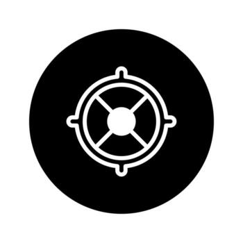 minimalista objetivo icono en negro circulo representando atención exactitud y objetivos en gráfico diseño vector