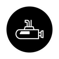Minimalist submarine icon design presenting naval vessel in a circle on contrasting background for technology usage vector