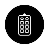 Minimalist remote control icon for device management and easy access to system functionality control symbol vector