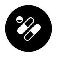 Minimalist medication representation with two capsules and a pill against a dark background for pharmaceutical concepts vector