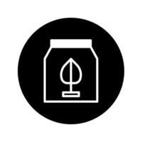 Minimalist leaf in a packet icon illustrating environmentally friendly packaging and sustainable business practices showcasing eco consciousness vector