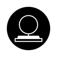 Minimalist illustration of a mirror icon perfect for beauty websites or minimalist designs with circle background vector