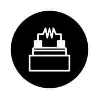 Minimalist illustration of a circuit component in a black circle for technical designs and guides vector