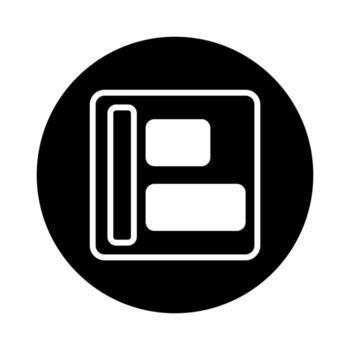 Minimalist icon of layout design on a black background showcases simplicity and modern aesthetic appealing style vector