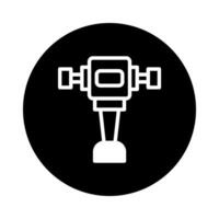 Minimalist icon of a machine part emphasizing industrial design and technical precision presented on a black background vector