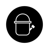 Minimalist icon design featuring a watering can against a black background offering simplicity and modern appeal vector