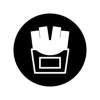Minimalist french fries icon design showcasing fast food snack in a simple black and white style vector