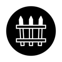 Minimalist fence illustration in circular frame representing boundaries security and a sense of home garden vector