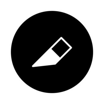 Minimalist eraser icon design showcasing digital correction tool for graphics and text editing on black backdrop vector