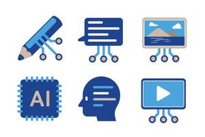 Artificial Intelligence Icon Set illustration vector