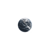 Small, detailed image of Earth floating space, showcasing continents and swirling clouds against transparency background. planet appears serene and isolated, emphasizing its beauty and fragility png
