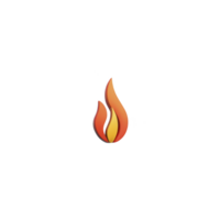 Stylized flame icon with gradient of orange and yellow colors, symbolizing warmth and energy, set against plain transparency background png