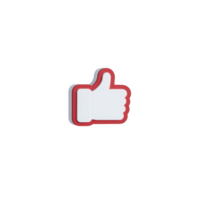 White thumbs up icon with red outline symbolizes approval or agreement, often used in digital communication to express positive feedback or support png