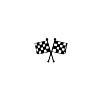 Checkered flags crossed in racing symbol, representing victory and speed. black and white pattern is iconic in motorsports, often used to signal end of race png