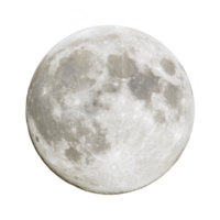 Detailed image of full moon showcasing its craters and surface texture against transparency background. moon appears bright and luminous, highlighting its natural beauty png