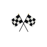 Crossed black and white checkered flags symbolize finish line in racing, representing victory and competition. These flags are iconic in motorsports and convey excitement png