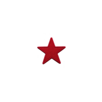 Vibrant red star patch with textured surface, perfect for adding bold accent to clothing or accessories. star simple design makes it versatile for various styles png