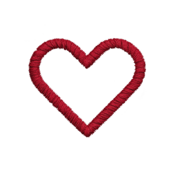 rosso cuore forma fatto di strutturato filo, simboleggiante amore e affetto, isolato su trasparenza sfondo. design è semplice ancora espressivo, Perfetto per romantico temi png