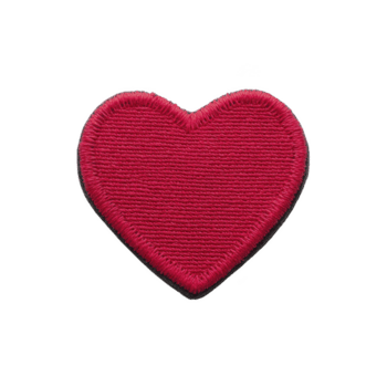 röd broderad hjärta lappa på genomskinlighet bakgrund, symboliserar kärlek och tillgivenhet. lappa funktioner detaljerad söm, skapande texturerad utseende png