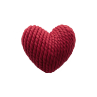 vermelho coração em forma objeto fez do Grosso corda simboliza amor e força. textura e cor crio esquentar, rústico sentir, perfeito para temas do afeição e resiliência png