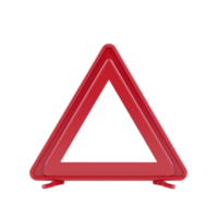 Red reflective warning triangle used for roadside emergencies, designed to alert other drivers of stopped vehicle. Essential safety equipment for cars, especially during breakdowns png
