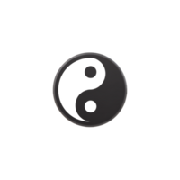 Black and white yin yang symbol representing balance and harmony, with smooth, glossy finish. design is simple yet impactful, embodying duality of nature png