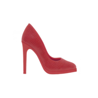 Stylish red high heel shoe with textured pattern, perfect for formal occasions or night out. elegant design and vibrant color make it standout accessory png