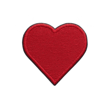 röd broderad hjärta lappa på genomskinlighet bakgrund, symboliserar kärlek och tillgivenhet. söm detalj lägger till textur och djup till enkel än meningsfull design png