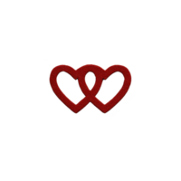 Intertwined red hearts on transparency background symbolize love and connection, often used in romantic contexts. simple design conveys affection and unity, making it ideal for Valentine themes png