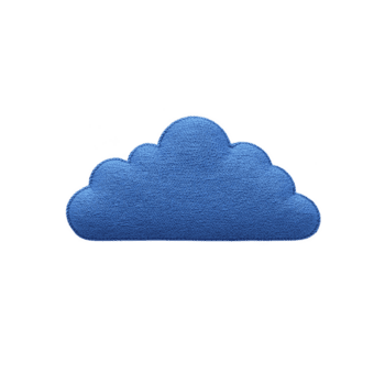 blå moln formad tyg lappa med texturerad yta, isolerat på genomskinlighet bakgrund. lappa har enkel, lekfull design, idealisk för Kläder eller Tillbehör png