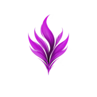 Vibrant purple abstract flame design with sharp, flowing curves creates dynamic and artistic visual. design is set against transparent background, enhancing its modern and creative appeal png