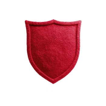 rojo texturizado proteger emblema con sencillo diseño, simbolizando proteccion y fortaleza. vibrante color y suave textura crear sorprendentes y negrita apariencia png