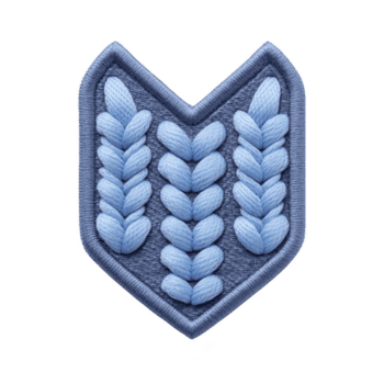 bleu brodé pièce avec chevron forme Caractéristiques complexe tressé motifs, création texturé et décoratif conception. pièce est ensemble contre transparence arrière-plan, mise en évidence ses détails png