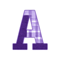 Image features purple letter with textured, plaid pattern. design combines different shades of purple, creating visually appealing and artistic look.Purple letter with plaid pattern, textured png