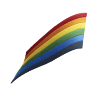 Colorful, curved fabric patch features vibrant rainbow stripes, symbolizing diversity and inclusion. design is simple yet striking, with each color seamlessly blending into next png