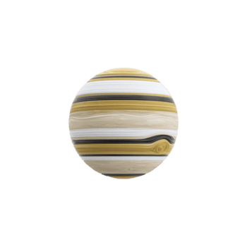 sfärisk objekt med lager, virvlande mönster i nyanser av gul, vit, och svart, liknar stiliserade planet. design är abstrakt och konstnärlig, frammanande känsla av kreativitet och fantasi png