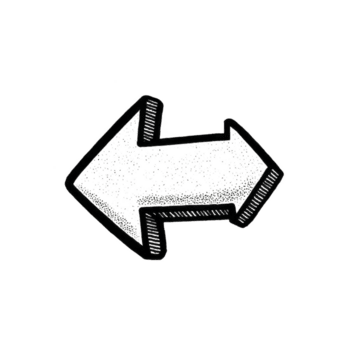 mano disegnato nero freccia puntamento sinistra con strutturato, abbozzato stile su trasparente sfondo. freccia ha grassetto schema e tratteggiata riempire, dando esso giocoso e artistico Guarda png
