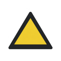 Yellow triangle with black border, often used as warning symbol, conveys caution or alert. Its simple design is effective for drawing attention to potential hazards png