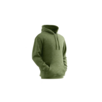 verde moletom com capuz com sutil padrão, apresentando frente bolso e cordão capuz, isolado em transparência fundo. casual Projeto é adequado para todo dia vestem png