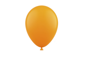 Orange balloon floating against transparency background, symbolizing celebration and joy. vibrant color and simple design make it perfect for party decorations or festive events png