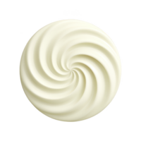 Swirl of creamy white lotion or cream is displayed against transparency background, showcasing its smooth texture and elegant spiral design png