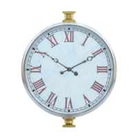 Vintage wall clock with Roman numerals and ornate hands, featuring gold and silver frame, evokes classic and timeless feel. clock elegant design adds touch of sophistication png