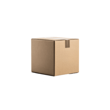 Plain cardboard box with sealed top, perfect for shipping or storage. box is simple and functional, ideal for packaging various items securely png