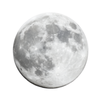 Full moon with detailed craters and surface texture, isolated on transparency background, showcasing celestial body natural beauty and mystery png